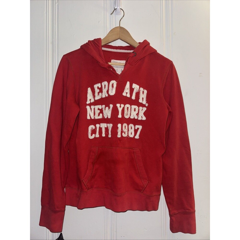 AERO 1987 Aeropostale ATH NYC Hoodie L Pullover Long Sleeve Sweatshirt